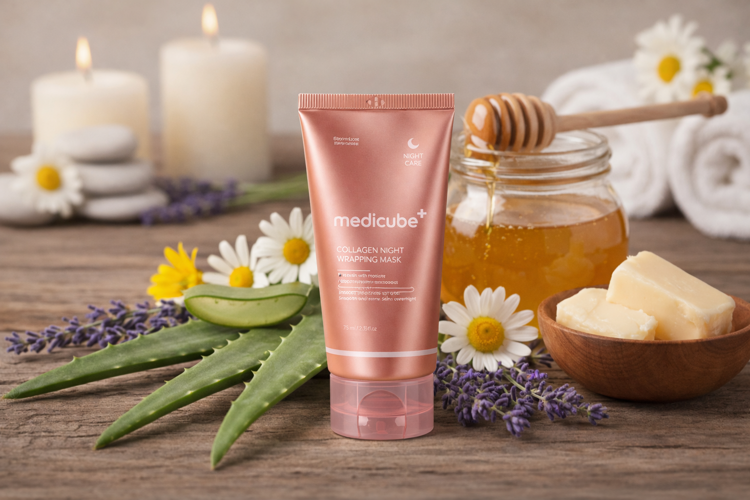 Composition naturelle - aloe vera, camomille, lavande, beurre de karité